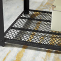 VASAGLE Masuta de cafea, cu cadru metalic, raft de depozitare, pentru living, 45x106x60cm, stil industrial, maro rustic