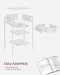 VASAGLE Noptiera cu sertar pentru dormitor, design scandinav, 35x35x70cm, alb
