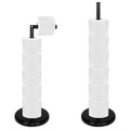 Suport hartie igienica 2 in 1 cu tija mobila, 68.5cm, negru