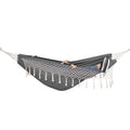 Hamac doua persoane cu franjuri si 2 perne, 200kg, 200×150 cm, gri inchis