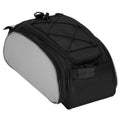 Geanta portbagaj bicicleta, 1 compartiment si 3 buzunare laterale, 40x20x17cm, negru cu elemente reflectorizante gri