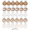 Set globuri de Craciun Inedit, 30 bucati, 6cm, transparente si auriu