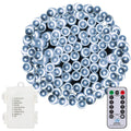 Instalatie lumini de exterior pentru gradina, 9 metri, 120 LED-uri, cu baterii, alb