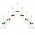 Lumanari decorative de Craciun, stand de lemn, 7 becuri tip LED, culoare alba