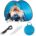 Cort plaja si picnic semi-deschis Sersimo, protectie UV, 150x90x90cm, albastru negru
