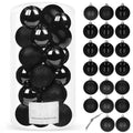 Set globuri de Craciun, 20 bucati, 3 modele, 4cm, negru