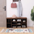 VASAGLE Banca pentru hol cu suport pentru pantofi, 10 compartimente, cu perna, 104x48x30cm, maro rustic