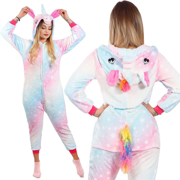 Pijama tip salopeta pentru dama, model unicorn, marime M