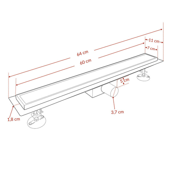 Leziter Scurgere de duș Linea, faianță 60