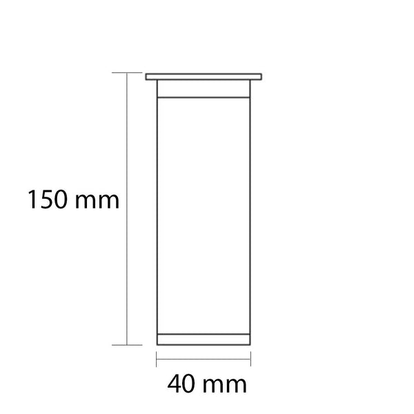Leziter Picior de mobilier Uni 150 mm negru