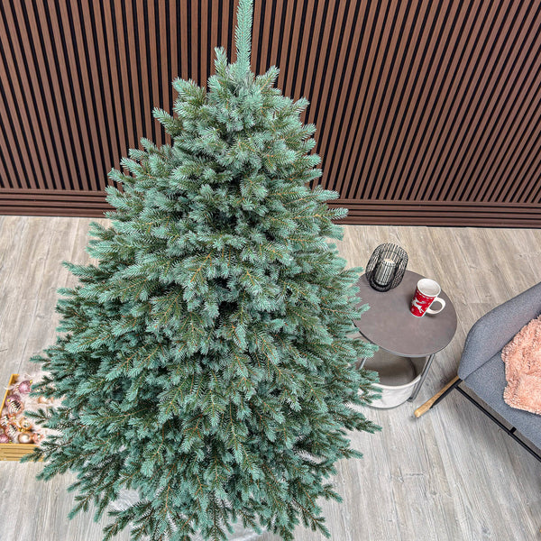 Brad artificial Christmas Deluxe by Sersimo, Alaska Select verde argintiu, integral 3D, 180 cm