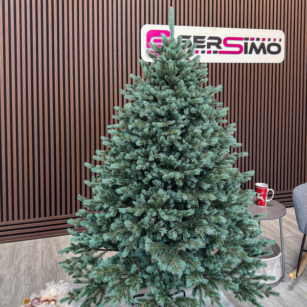 Brad artificial Christmas Deluxe by Sersimo, Alaska Select verde argintiu, integral 3D, 180 cm