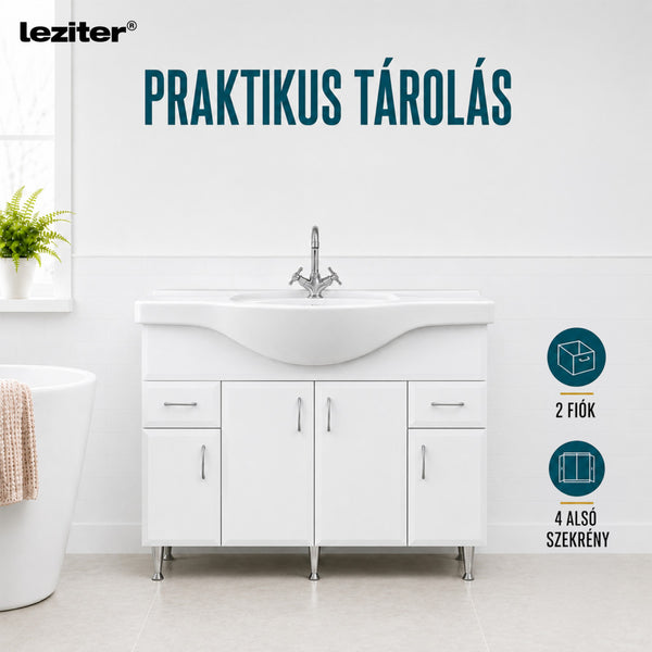 Leziter Masca chiuveta baie Bianca Plus 105 cu lavoar, alb lucios
