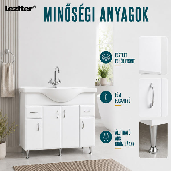 Leziter Masca chiuveta baie Bianca Plus 105 cu lavoar, alb lucios