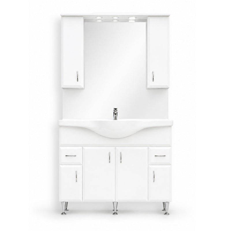 Leziter Set mobilier baie Bianca Plus 105, alb lucios