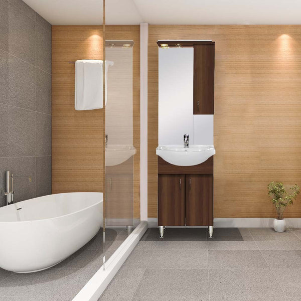 Leziter Set mobilier baie Bianca Plus 55, Aida nuc, deschidere pe dreapta