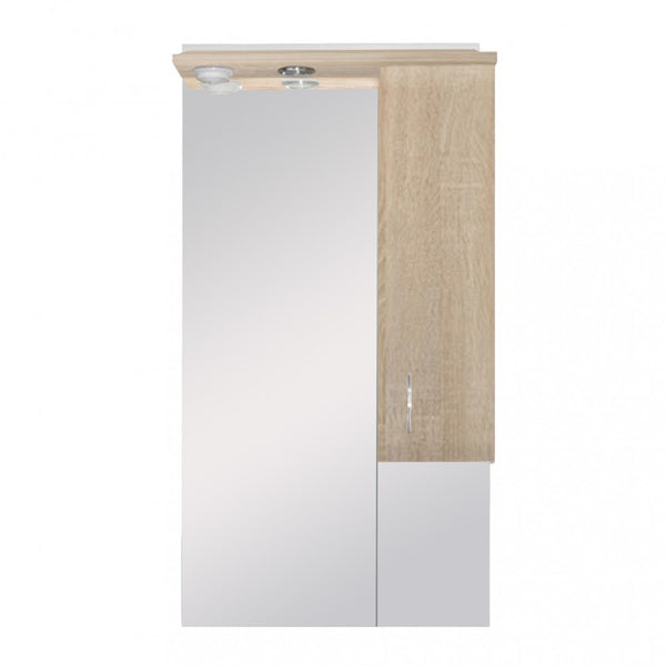 Leziter Dulap baie cu oglinda Bianca Plus 55, suspendat, stejar Sonoma, dreapta