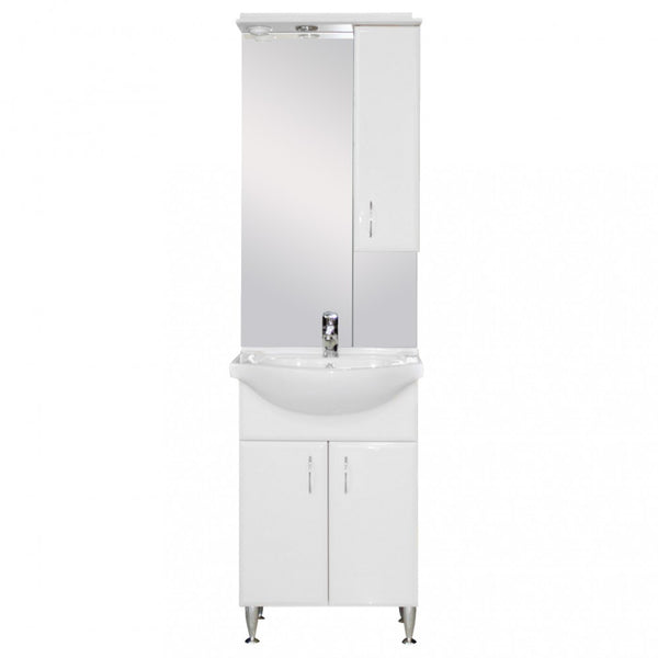 Leziter Set mobilier baie Bianca Plus 55, alb lucios, deschidere pe dreapta
