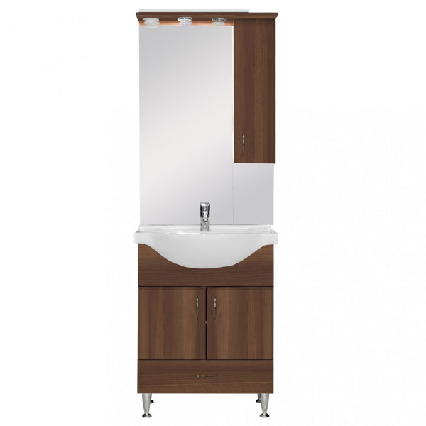 Leziter Set mobilier baie Bianca Plus 65, Aida nuc, deschidere pe dreapta
