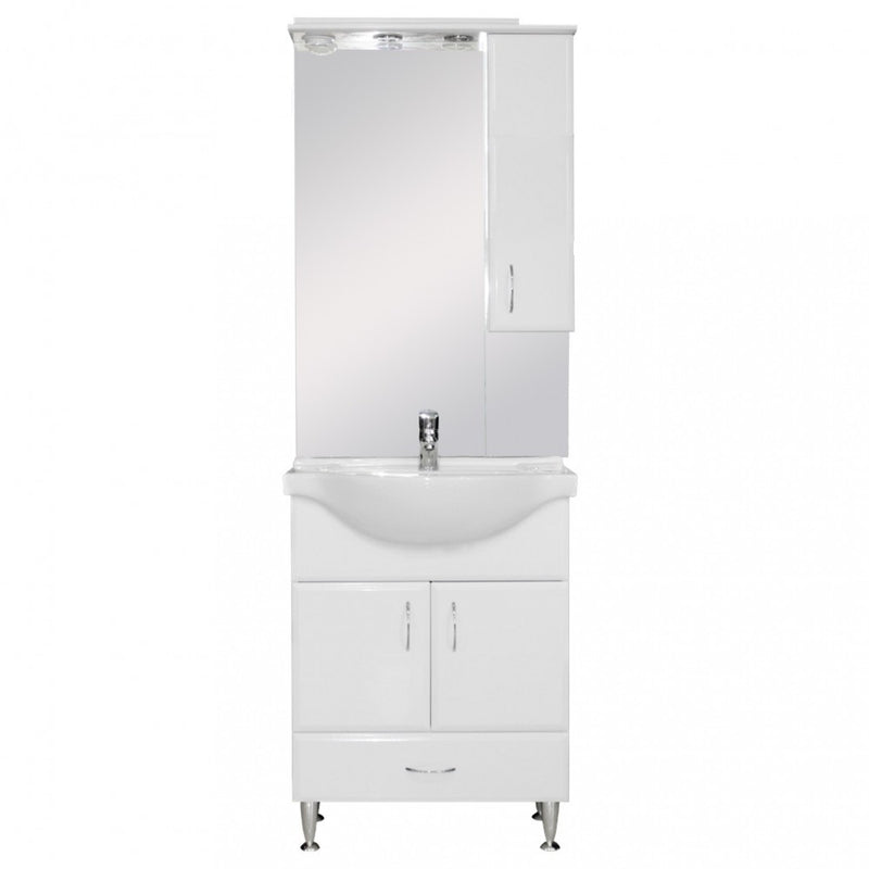 Leziter Set mobilier baie Bianca Plus 65, alb lucios, deschidere pe dreapta