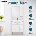Leziter Set mobilier baie Bianca Plus 75, alb lucios, deschidere pe dreapta