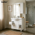 Leziter Set mobilier baie Bianca Plus 75, alb lucios, deschidere pe dreapta