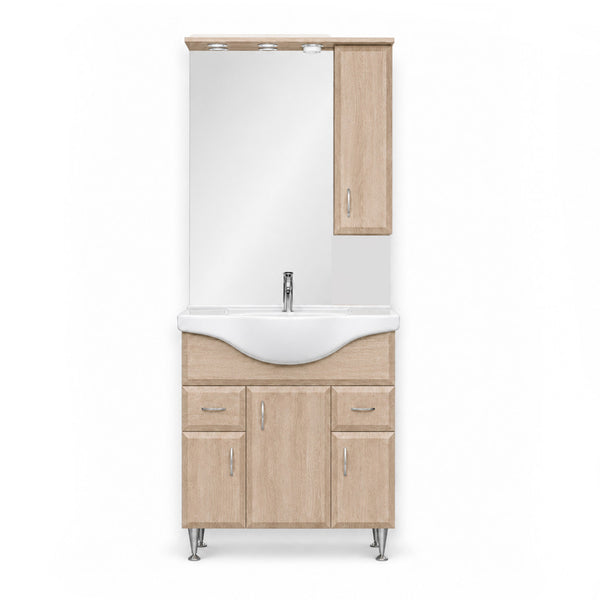 Leziter Set mobilier baie Bianca Plus 75, stejar sonoma, deschidere pe dreapta