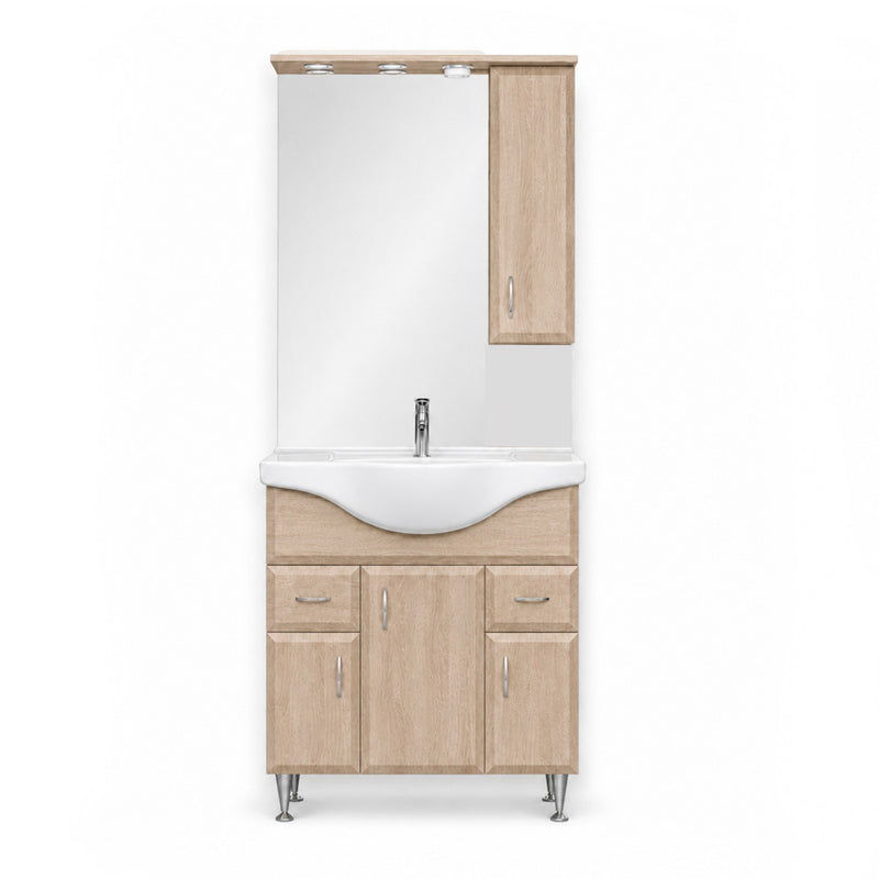 Leziter Set mobilier baie Bianca Plus 75, stejar sonoma, deschidere pe dreapta