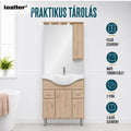 Leziter Set mobilier baie Bianca Plus 75, stejar sonoma, deschidere pe dreapta