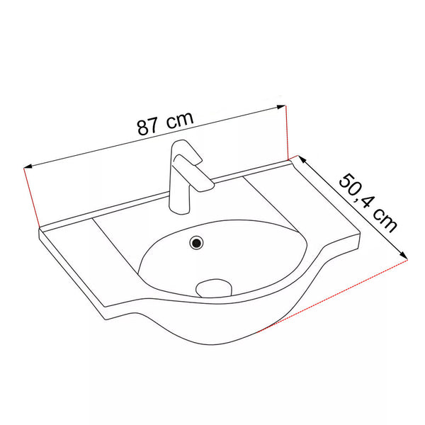 Leziter Set mobilier baie Bianca Plus 85, Aida nuc, deschidere pe dreapta