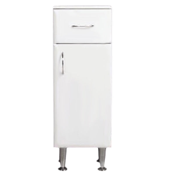 Leziter Dulap baie Bianca Plus 30 cu 1 usa, 1 sertar, alb lucios, dreapta