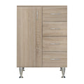 Leziter Dulap baie Bianca Plus 60 cu 1 usa, 4 sertare, stejar sonoma, stanga