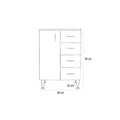 Leziter Dulap baie Bianca Plus 60 cu 1 usa, 4 sertare, stejar sonoma, stanga