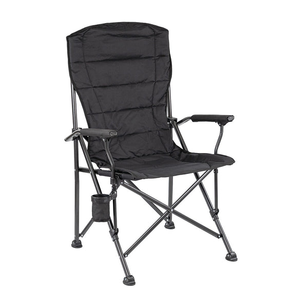 Leziter Leziter XL scaun de pescuit cu braț și suport pentru pahare negru