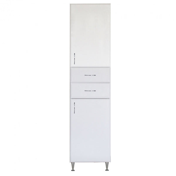 Leziter Dulap baie Bianca Plus 45 cu 2 usi, 2 sertare, alb lucios, dreapta