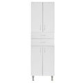 Leziter Dulap baie Bianca Plus 60 cu 4 usi, 2 sertare, alb lucios