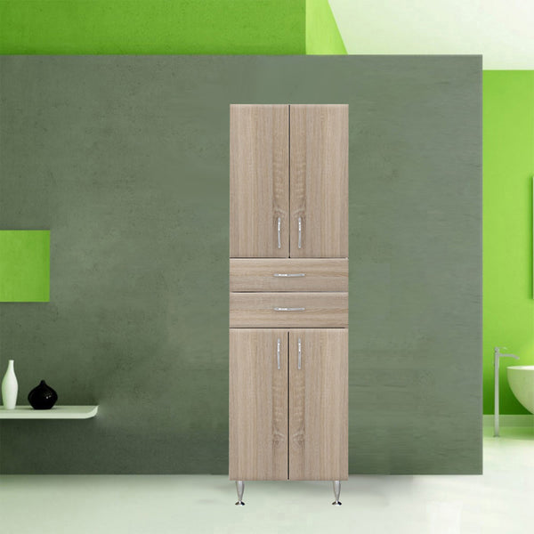 Leziter Dulap baie Bianca Plus 60 cu 4 usi, 2 sertare, stejar sonoma