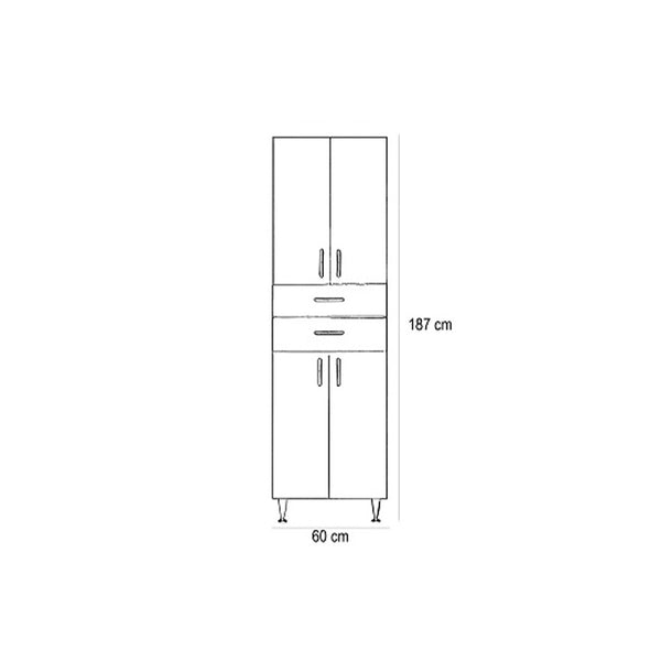 Leziter Dulap baie Bianca Plus 60 cu 4 usi, 2 sertare, stejar sonoma