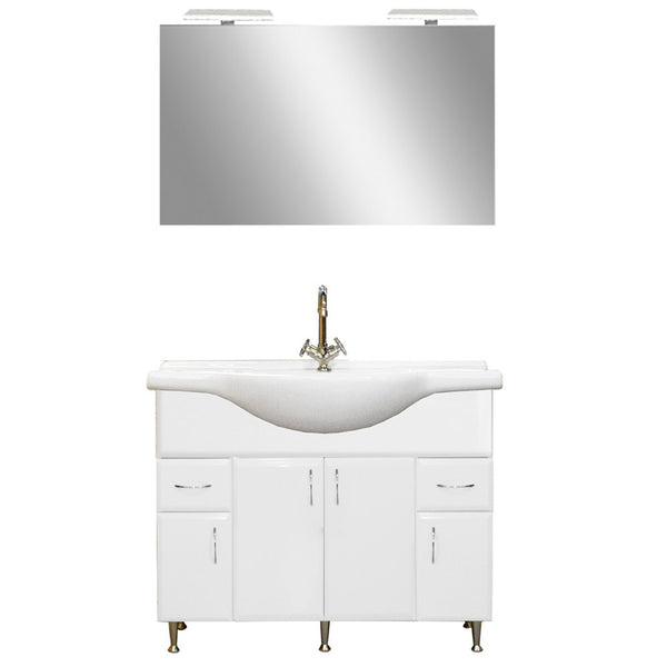Leziter Set mobilier baie Bianca Prime 105, alb lucios