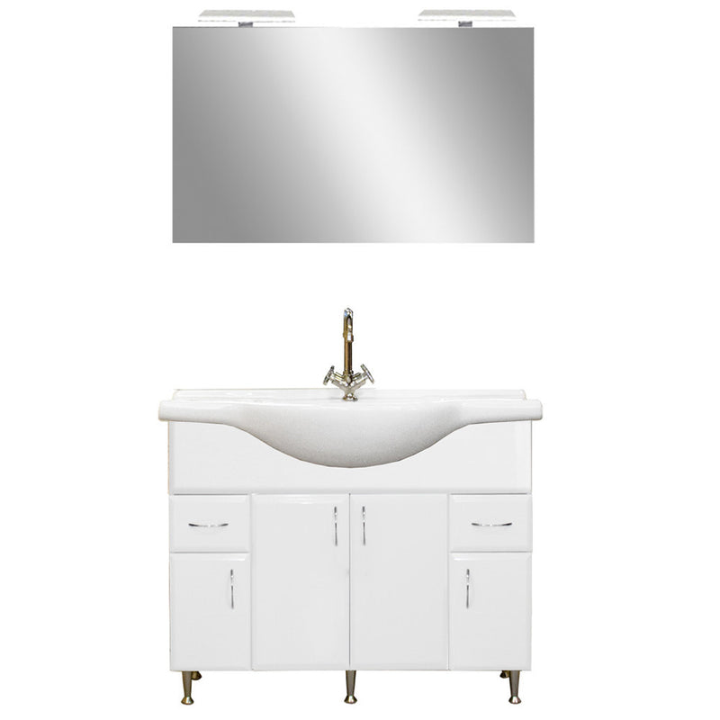 Leziter Set mobilier baie Bianca Prime 105, alb lucios