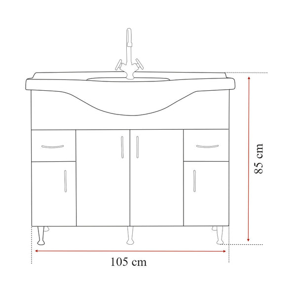 Leziter Set mobilier baie Bianca Prime 105, alb lucios