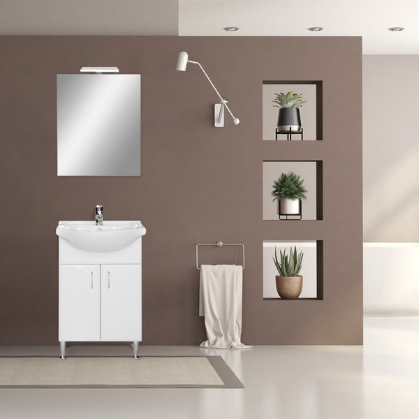 Leziter Set mobilier baie Bianca Prime 55, alb lucios