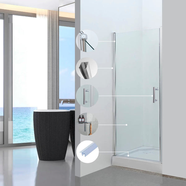 Leziter Solo New 80x195 cm ușă de duș cu sticlă securizată de 6 mm