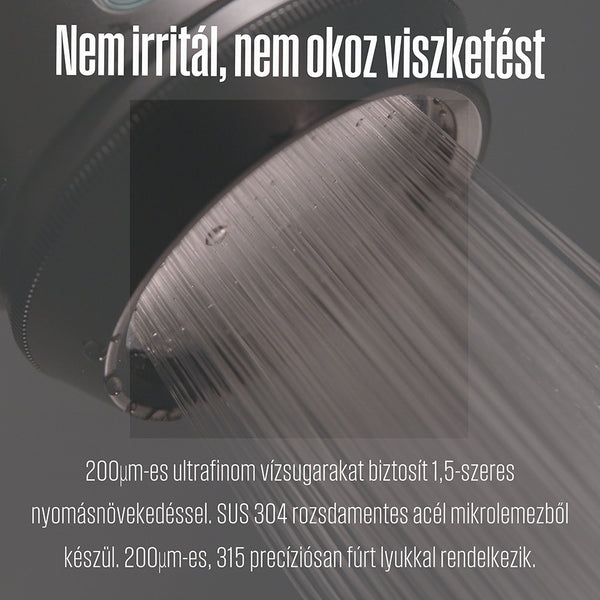Poseion POSEION BT100 Cap de duș revitalizant coreean premium cu filtru de apă, tehnologie magnetică-ionizantă, gri