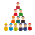 Leziter 12 prieteni figurine colorate Montessori din lemn