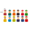 Leziter 12 prieteni figurine colorate Montessori din lemn