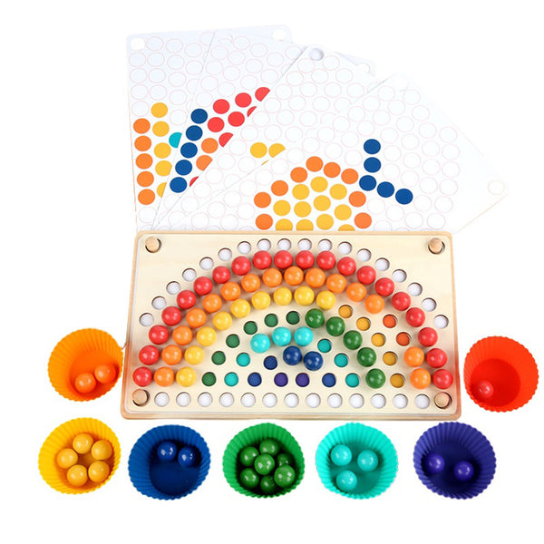Leziter Rainbow minge mozaic puzzle Montessori jucărie din lemn