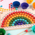 Leziter Rainbow minge mozaic puzzle Montessori jucărie din lemn