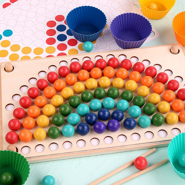 Leziter Rainbow minge mozaic puzzle Montessori jucărie din lemn