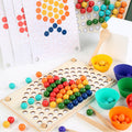 Leziter Rainbow minge mozaic puzzle Montessori jucărie din lemn